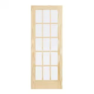 32 in. x 80 in. Pine Unfinished 15 Lite Wood Internal Door Slab | The Home Depot