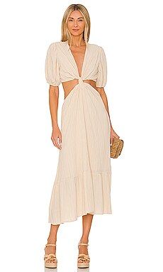 Line & Dot Ella Midi Dress in Eggshell from Revolve.com | Revolve Clothing (Global)