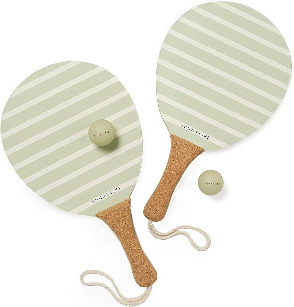 Sunnylife Vintage Beach Paddles, La Palma Sage Stripe | Amazon (US)