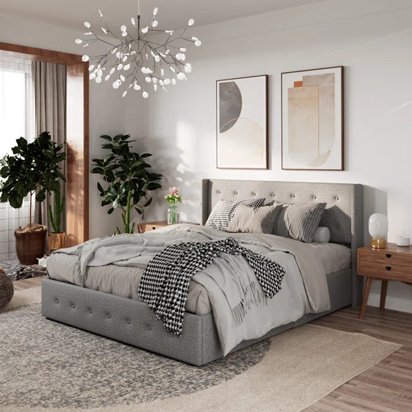 Albertien Lift Up Wingback Upholstered Platform Bed | Wayfair North America