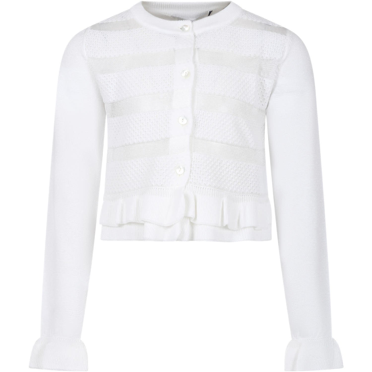 Simonetta White Cardigan For Girl | Italist.com US