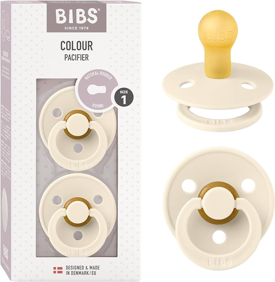 BIBS Pacifiers Colour Collection | Natural Rubber Baby Pacifier | Set of 2 BPA-Free Soothers | Ma... | Amazon (US)