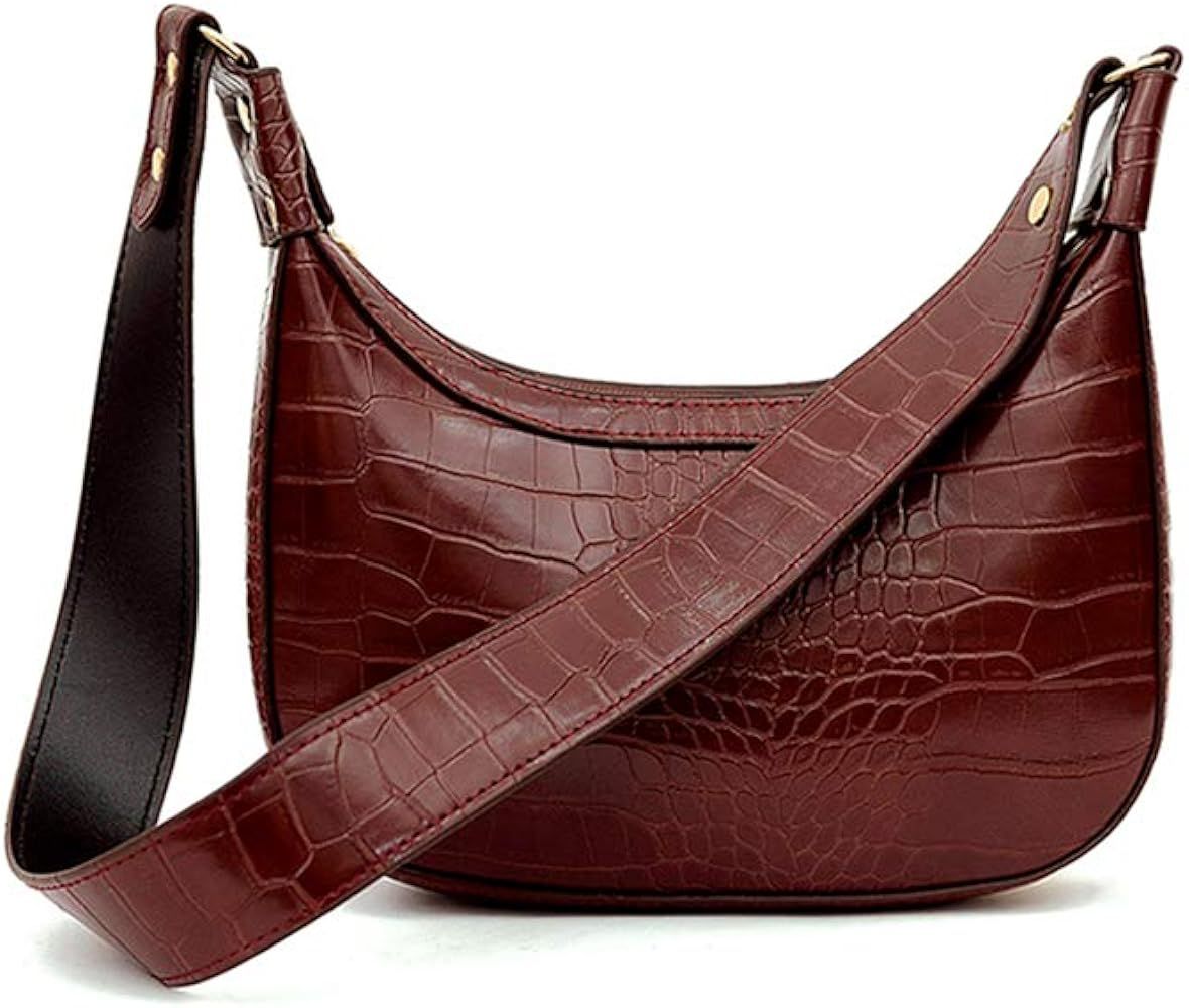 AMHDV Classic Clutch Shoulder Bags Crocodile Pattern Small Crossbody Handbag Bag with Zipper Closure | Amazon (US)