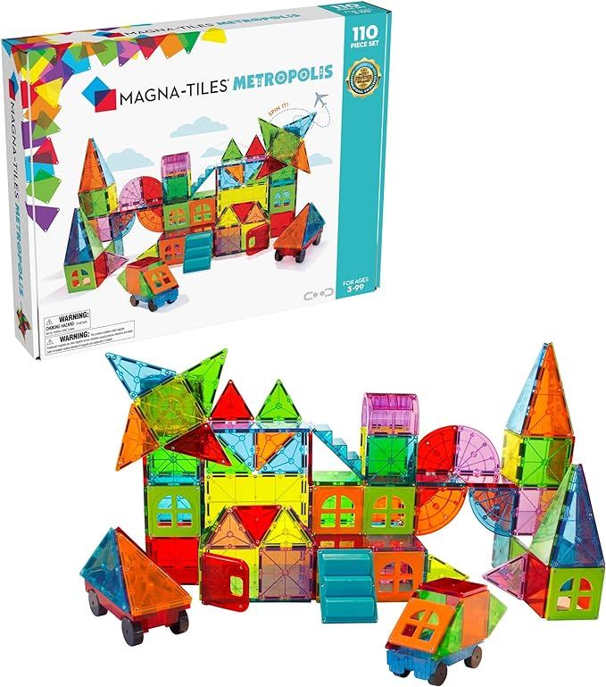 MAGNA-TILES Metropolis 110-Piece Magnetic Construction Set, The ORIGINAL Magnetic Building Brand | Amazon (US)