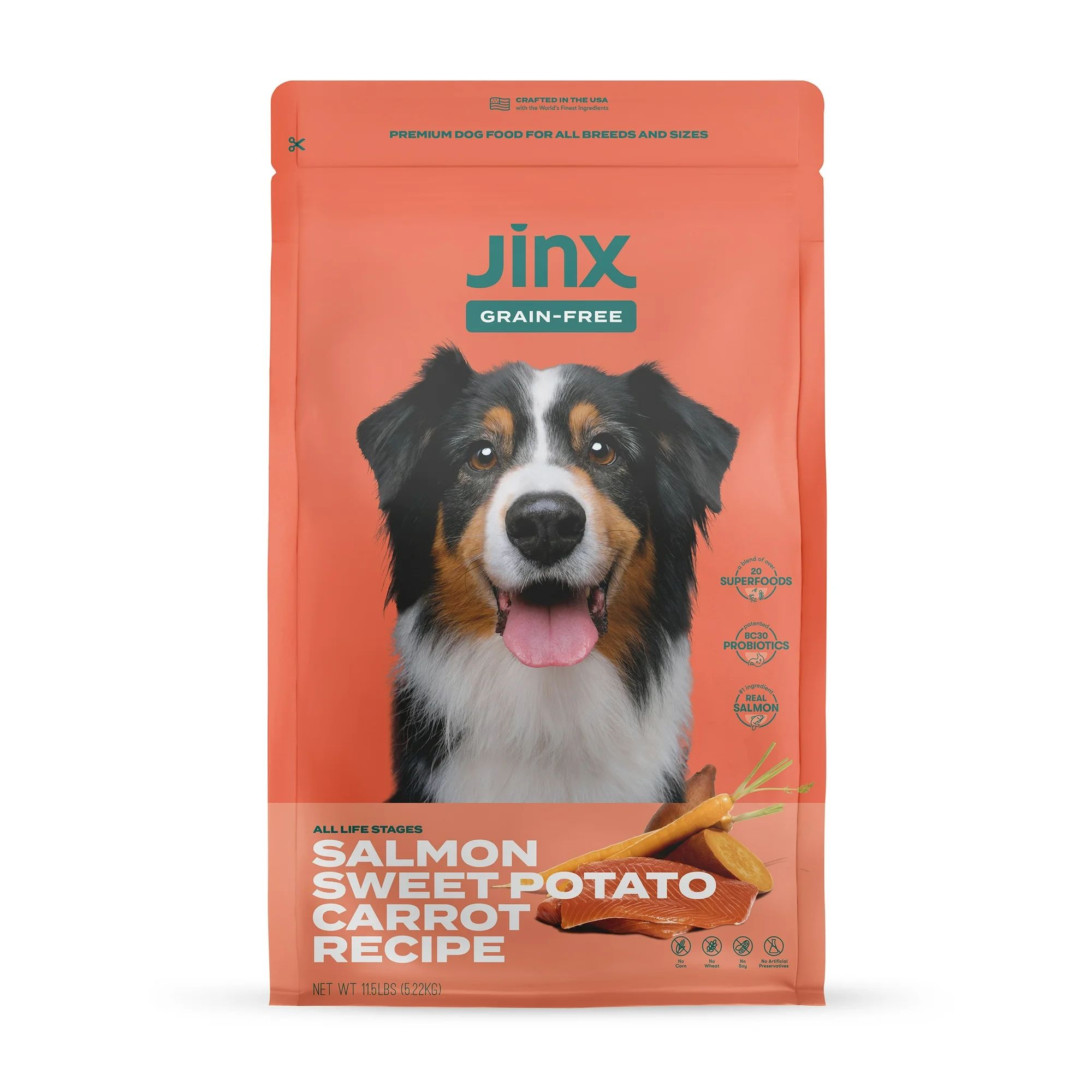 JinxJinx Salmon, Sweet Potato & Carrot Dry Dog Food, Grain Free, 11.5 lb. BagUSD$26.78You save $0... | Walmart (US)