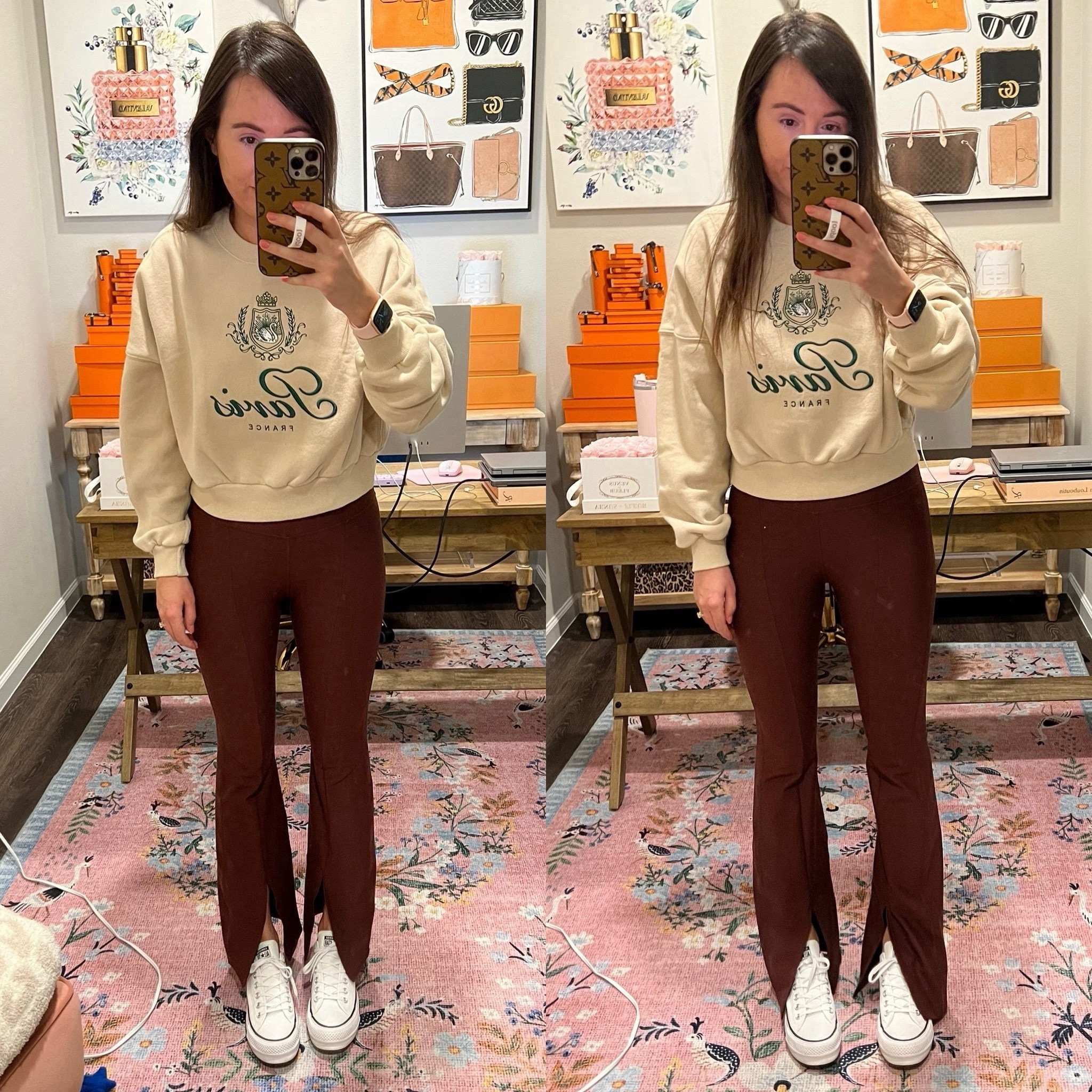 Abercrombie fall outfit - split hem leggings in xs short versus regular length (short is on the left)





#LTKstyletip #LTKfindsunder100 #LTKfindsunder50