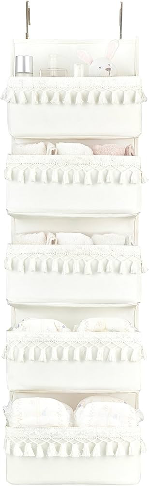 Dahey Over The Door Organizer Boho Nursery Storage Decor Closet Hanging Organizer with Tassels De... | Amazon (US)
