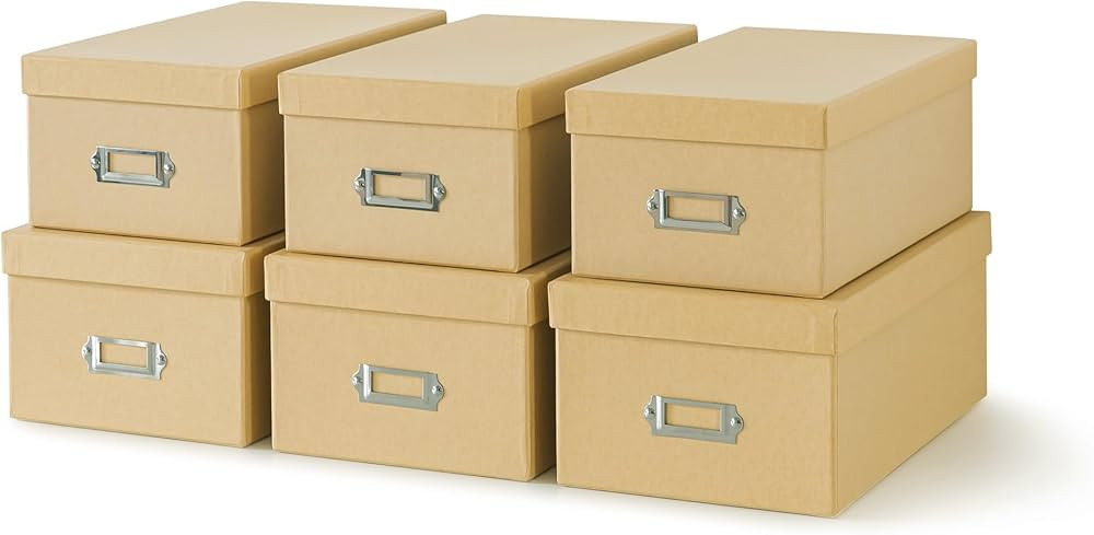 Soul & Lane Kraft Decorative Storage Boxes - Set of 6 Boxes (3 Large and 3 Medium), Cardboard Sto... | Amazon (US)