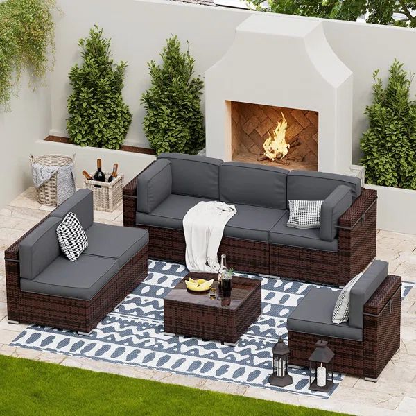 Leisure 6 - Person Outdoor Seating Group with Cushions | Wayfair North America
