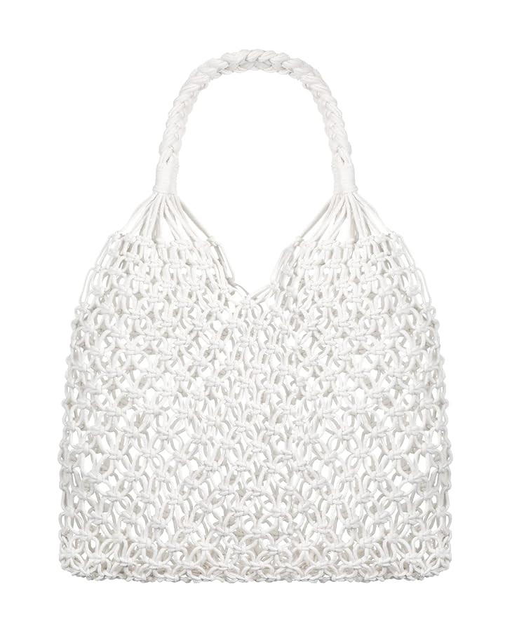Travel Beach Fishing Net Handbag Woven Shoulder Bag Cotton Rope Macrame Mesh Beach Bag Crochet Kn... | Amazon (US)