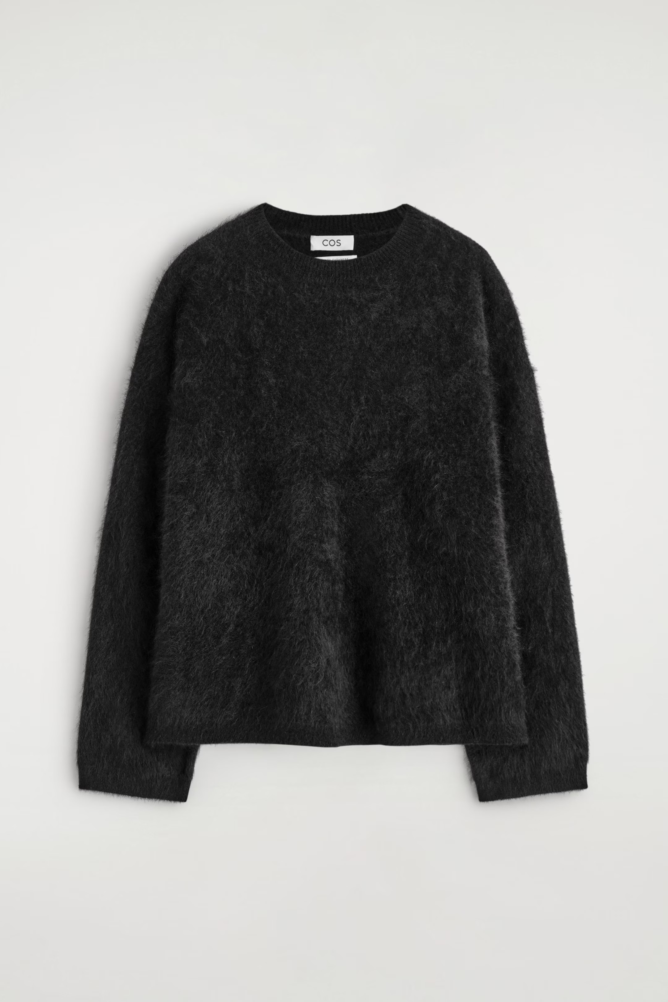BRUSHED-CASHMERE CREW-NECK JUMPER - BLACK | COS GB | COS UK