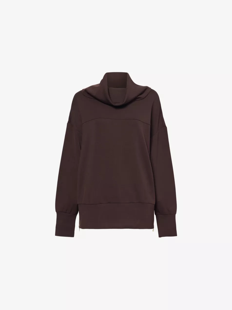 Priya Longline cowl-neck stretch-woven jumper | Selfridges
