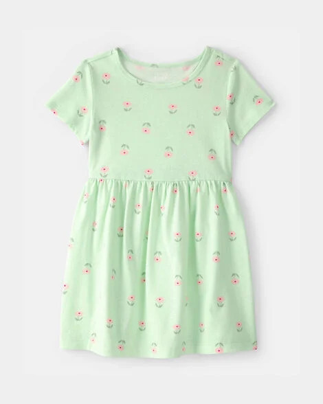 Carter's toddler girl floral short-sleeve dress 3T Green | Carter's Inc