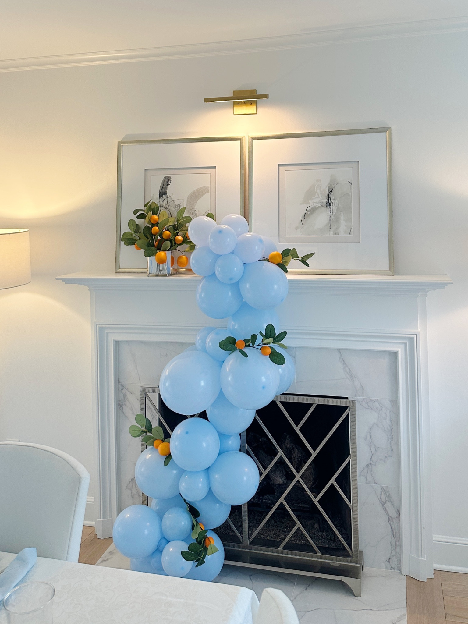 Balloon display we put together for our spritz birthday party!🥂🍊 