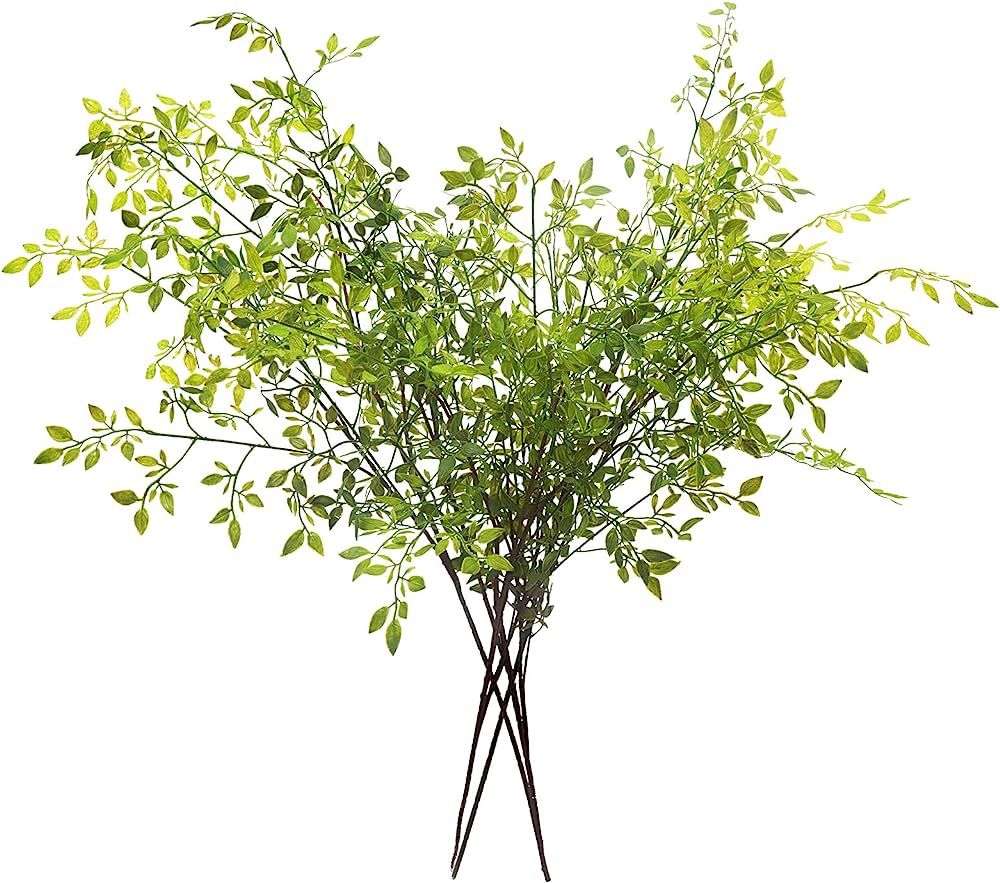 Melorca&Guilla Artificial Plants,4PCS 43.3" Green Nandina Faux Branches for Vase,Artificial Plant... | Amazon (US)