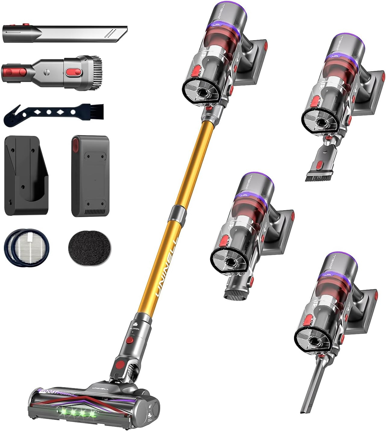 Cordless Vacuum Cleaner, 48Kpa 550W 65Mins Vacuum Cleaner for Home, Vacuum Cleaners with Wall Mou... | Amazon (UK)
