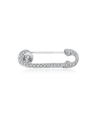 Sterling Plated with Clear Cubic Zirconia Pin | Macy's