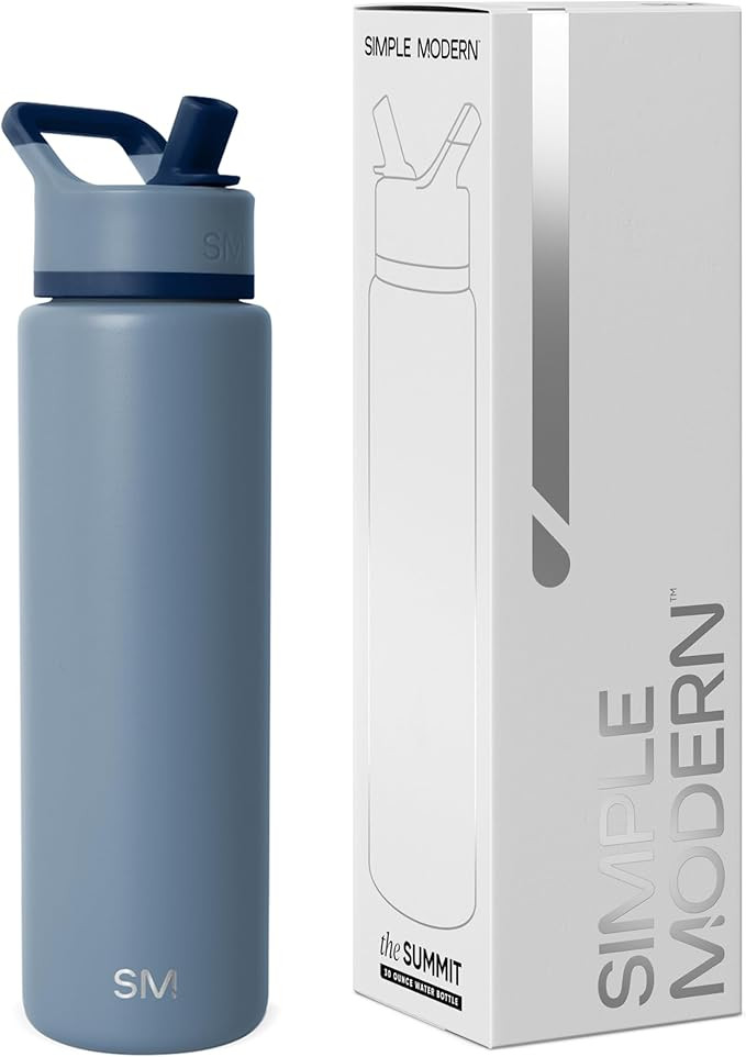 Simple Modern Water Bottle with Straw Lid | Vacuum Insulated Stainless Steel Metal Thermos | Reus... | Amazon (US)