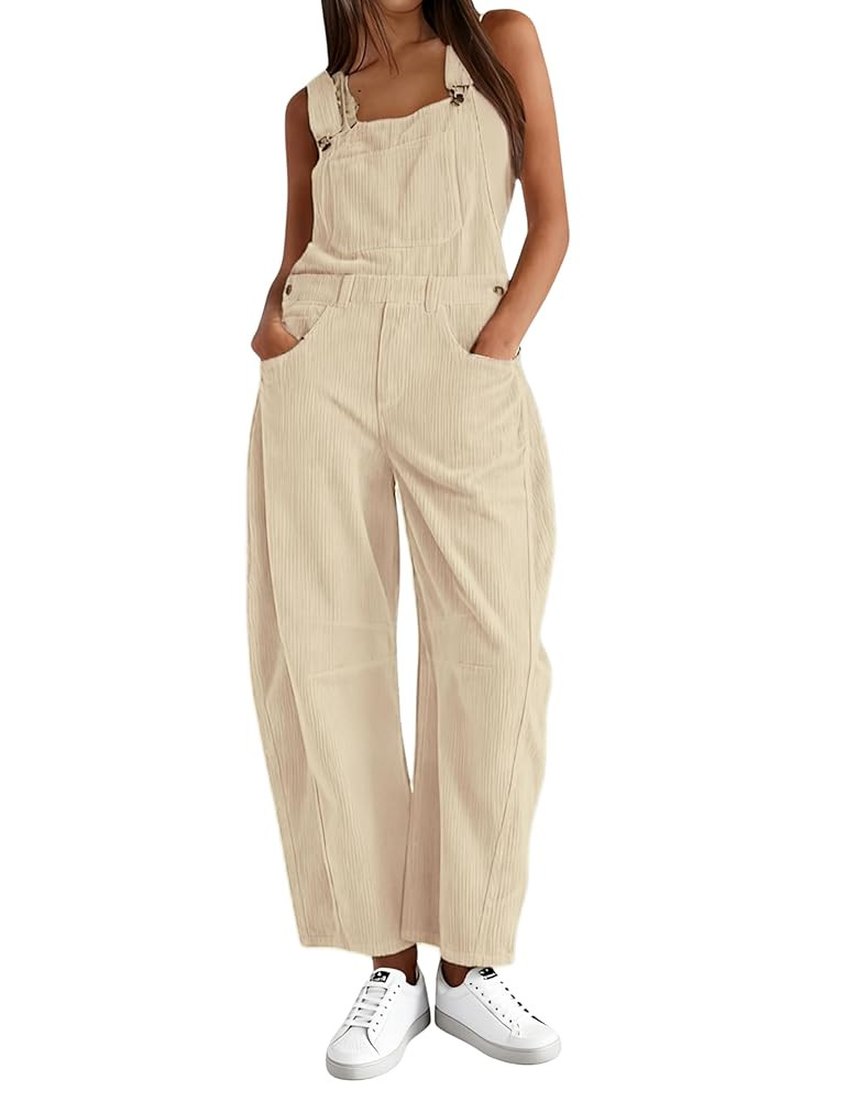 AMEBELLE Corduroy Overalls for Women Barrel Wide Leg Bib Corduroy Pants Women Adjustable Romper J... | Amazon (US)