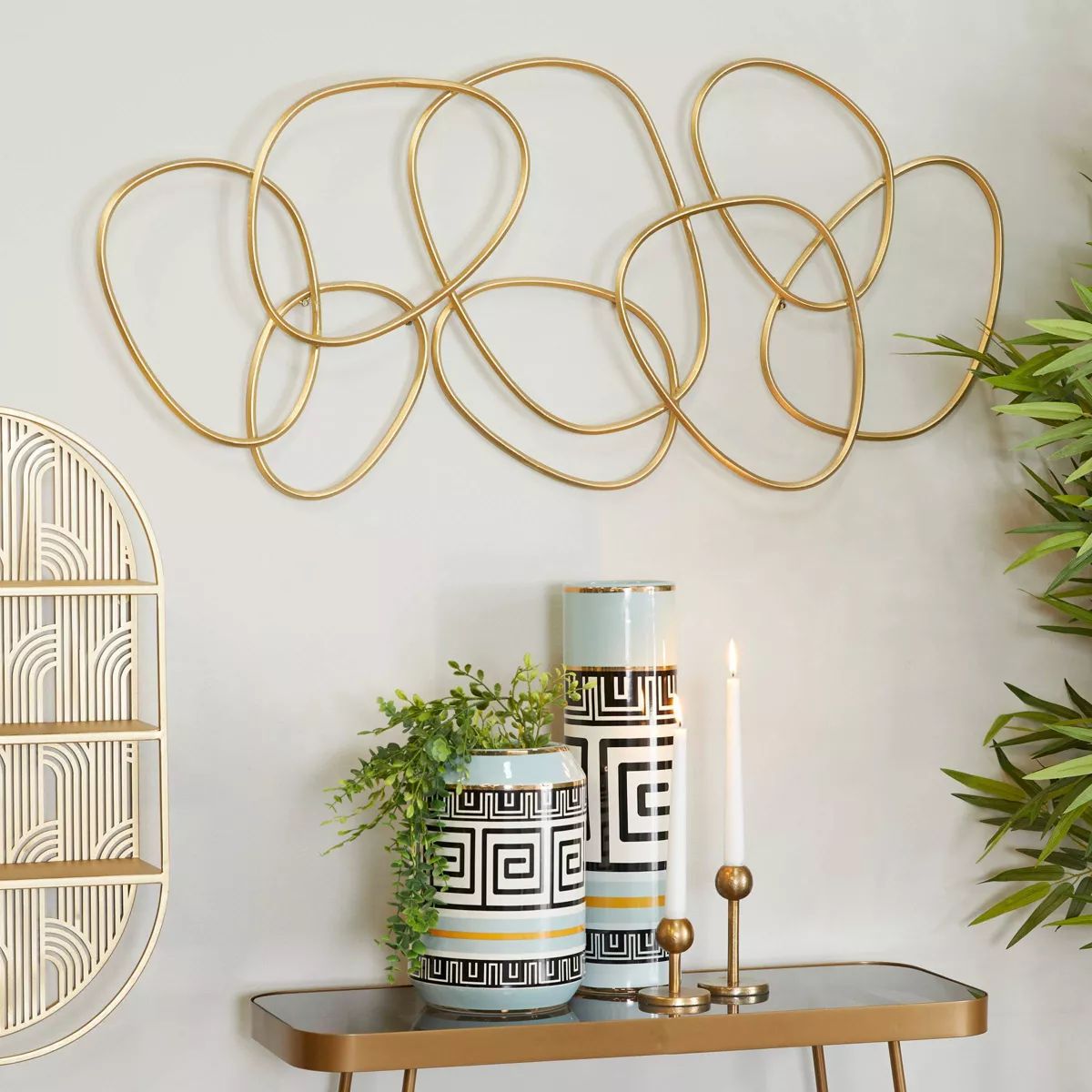 Metal Abstract Wall Decor Gold - CosmoLiving by Cosmopolitan | Target