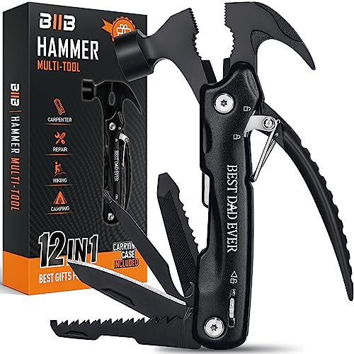 BIIB Gifts for Dad, 12 in 1 Hammer Multitool Camping Essentials, Gifts for Men, Stocking Stuffers for Men, Mens Gifts for Dad Him Husband, Dad Gifts for Mens Who Have Everything, Camping Survival Gear | Amazon (US)