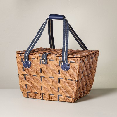 11"x16" Woven Picnic Basket Light Brown - Hearth & Hand™ with Magnolia | Target