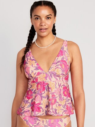 V-Neck Swing Tankini Swim Top for Women | Old Navy (US)