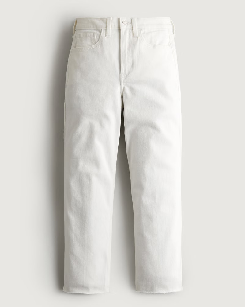 Women's Ultra High-Rise White Vintage Ankle Straight Jeans | Women's Bottoms | HollisterCo.com | Hollister (US)