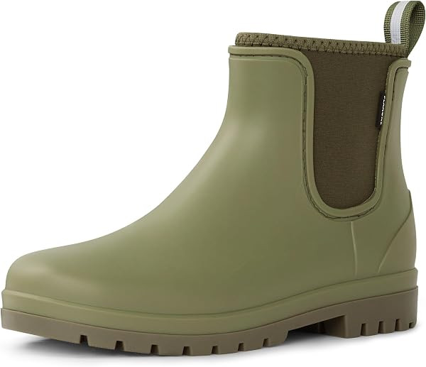 Short Rain Boots for Women, Waterproof Neoprene Chelsea Ankle Boots | Amazon (US)