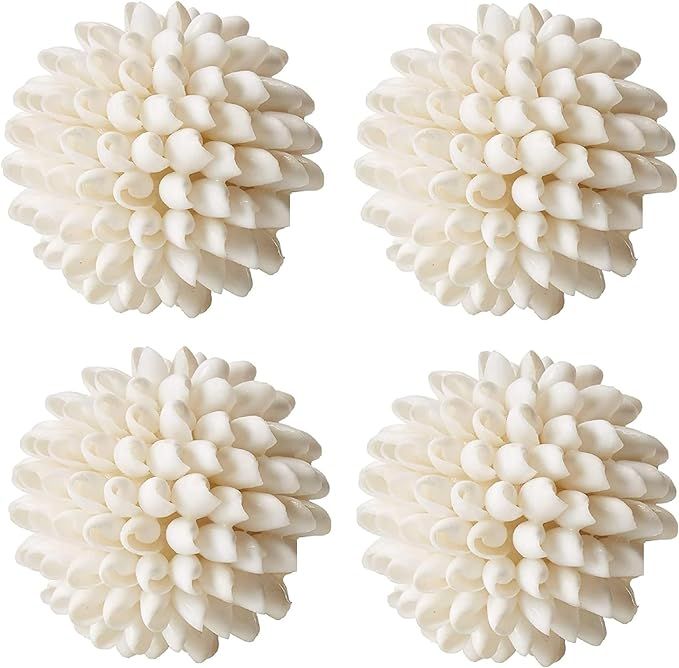 Real White Seashell Sphere - 3 Inches Wide - Beach House Shelf Decor - Coastal Decorative Balls f... | Amazon (US)
