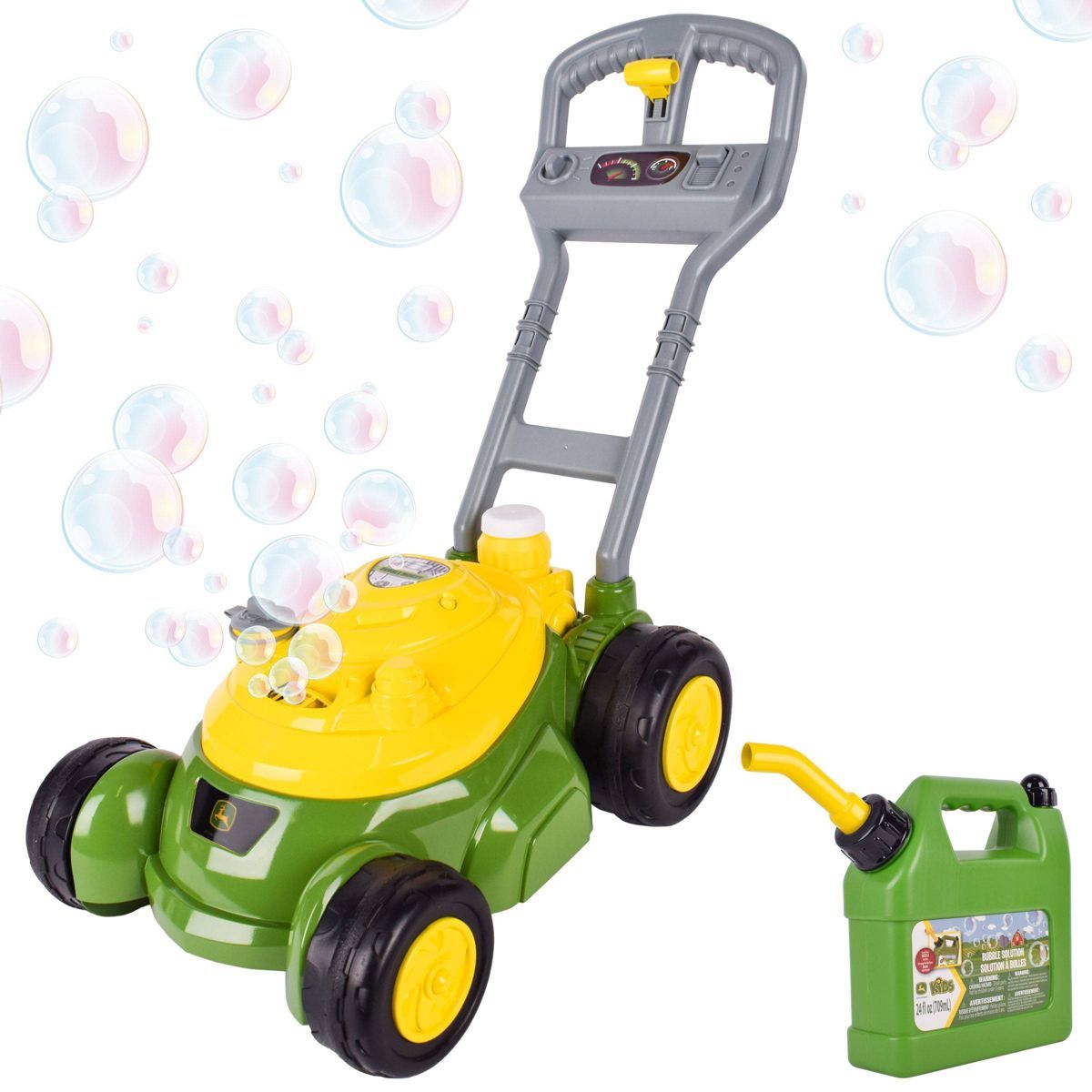 John Deere Bubble N Go Mower with Refill Gas Can - 24oz | Target