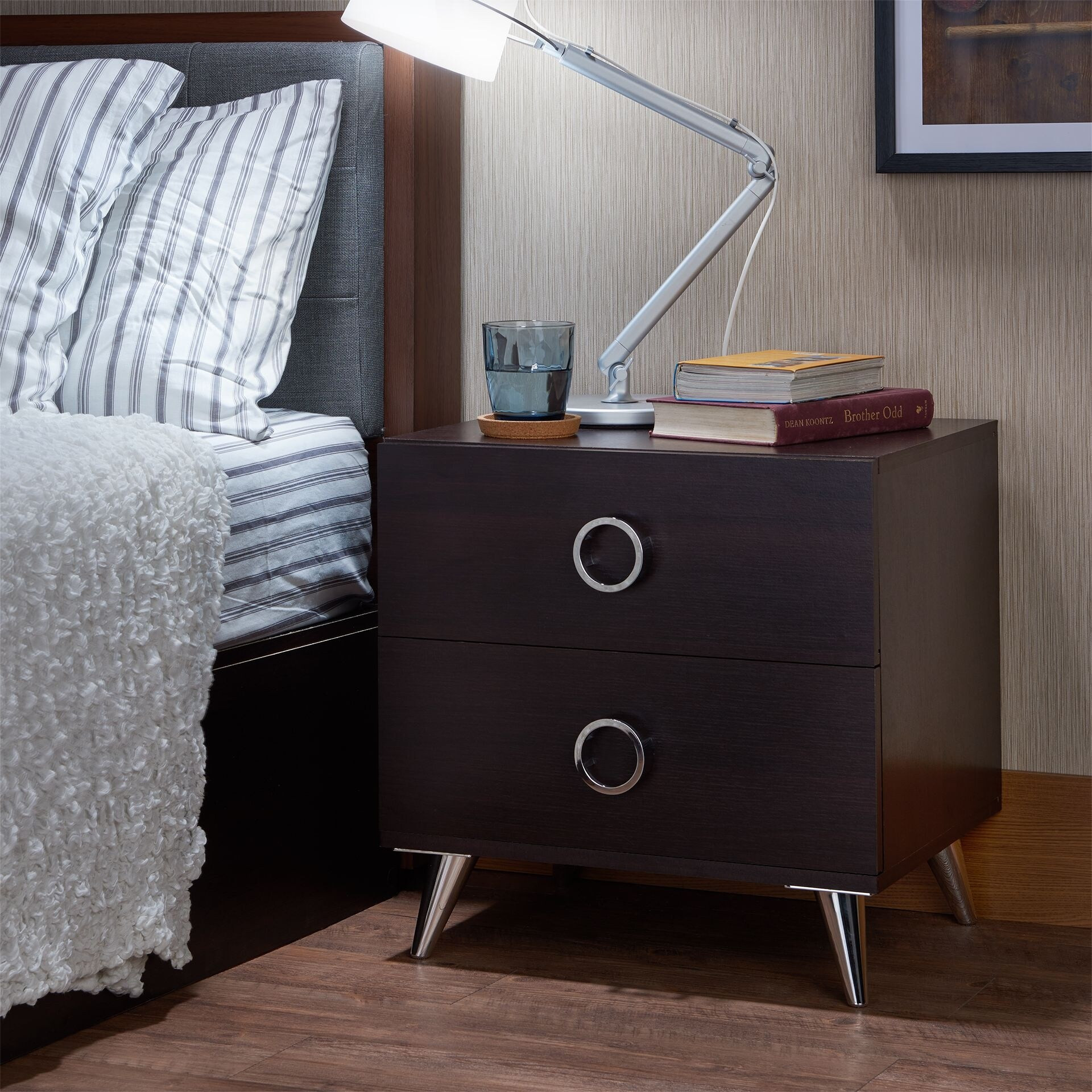 Modern Nightstands Bedside Table, Home Decor Sofa Side End Table Bedside Storage Cabinet with Chromed Plastic Legs for Bedroom | Bed Bath & Beyond