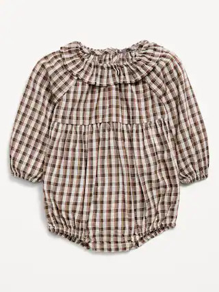 Printed Long-Sleeve Ruffle-Trim Romper for Baby | Old Navy (US)