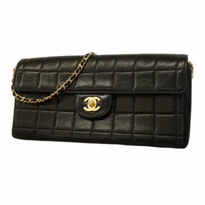 Authenticity GuaranteeCHANEL Shoulder Bag Chocolate Bar Chain Shoulder Lambskin Black 250327N | eBay US