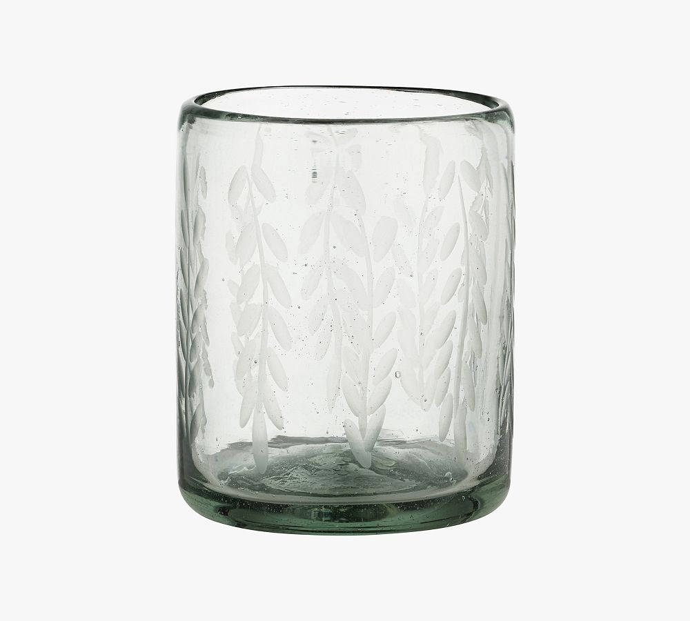 Etched Petals Double Old Fashioned Glass Set | Pottery Barn (US)