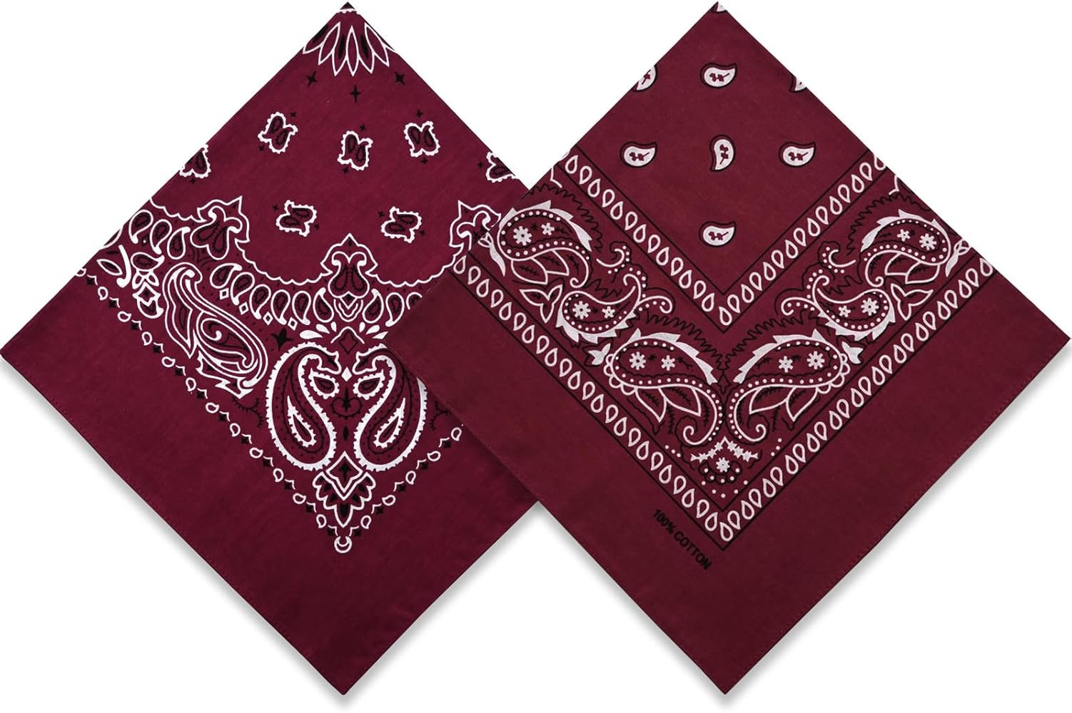 2 Pack Types of Paisley Pattern Bandanas Cotton Bandanas | Amazon (US)