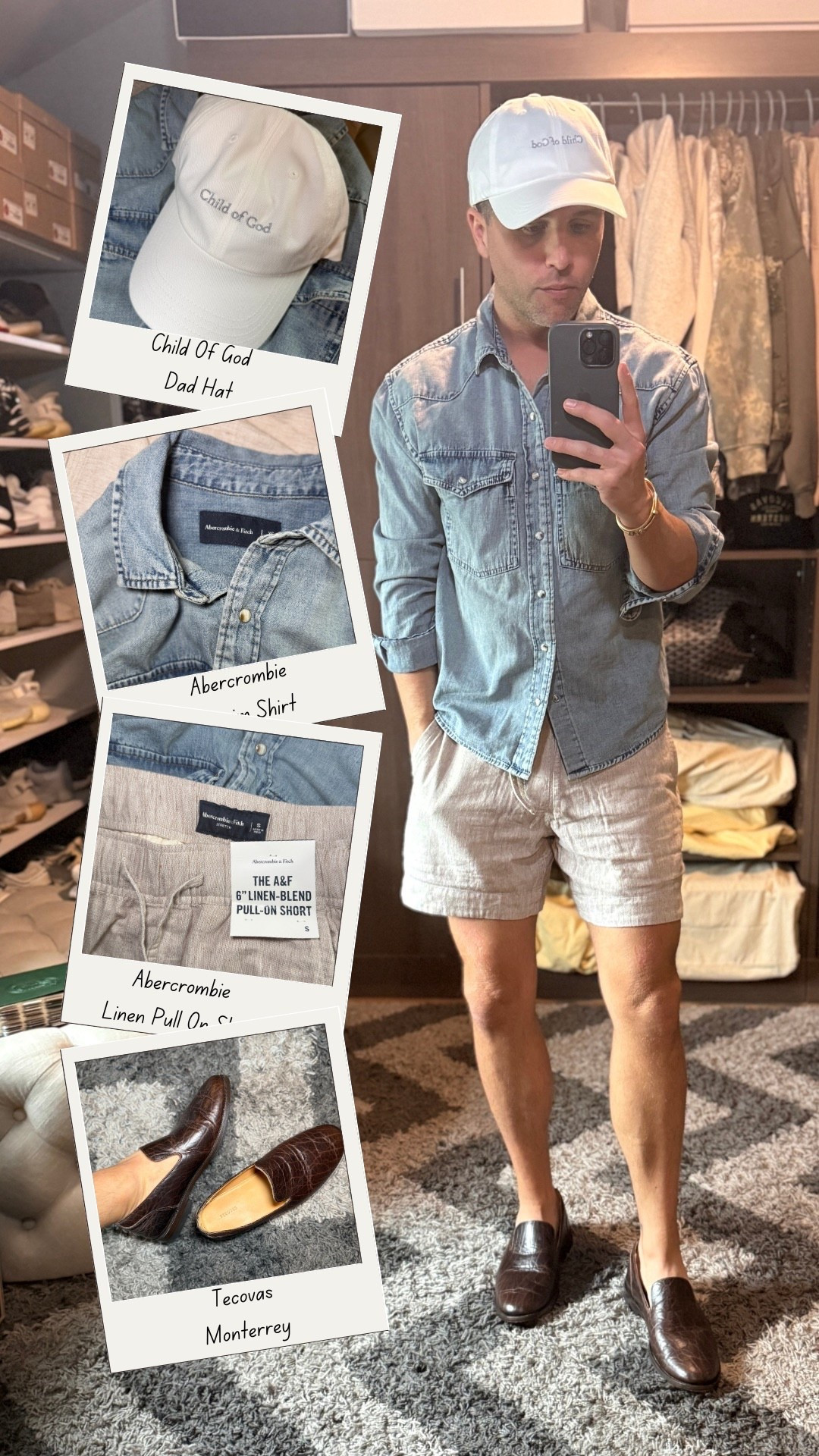 Easy spring to summer outfit that keeps things casual but put together. Lightweight layers with a denim button down from Abercrombie & Fitch paired with breathable linen pull on shorts, perfect for warm weather days. Finished with buffalo leather loafers from Tecovas for a relaxed but elevated look. Topped it off with a “Child of God” hat for a simple statement.
Great for everyday wear, brunch, church, vacation, or a casual date night. This is one of those go-to outfits that works all spring and summer.

#mensfashion #mensoutfit #springstyle #summerstyle #linen #loafers #menswear #casualstyle #outfitinspo #abercrombiestyle #preppystyle #warmweatherstyle

#LTKgrwm #LTKMens #LTKootd