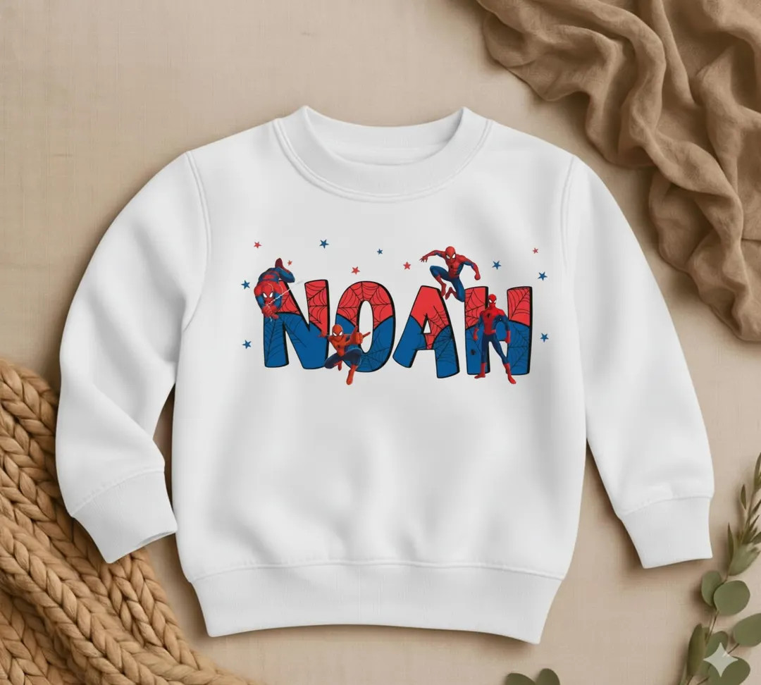 Personalized Superhero Sweatshirt,  Spiderman Toddler Birthday Gift | Etsy (US)