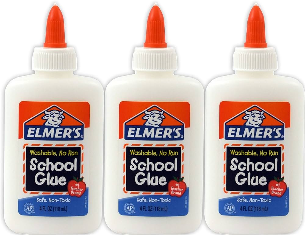 Washable Liquid School Glue [Set of 3] Size: 1.25" H x 2.5" W x 5.75" D | Amazon (US)
