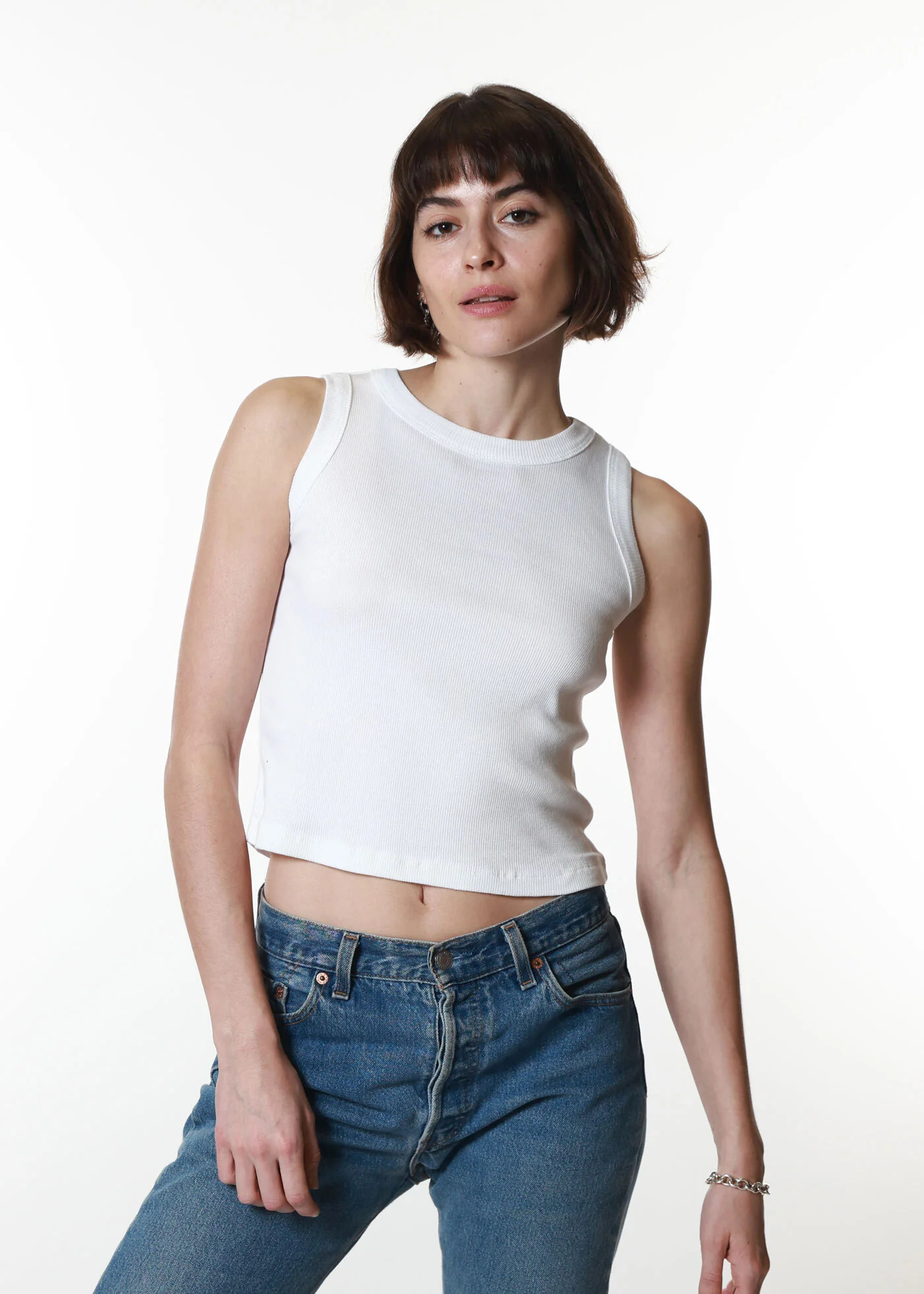 White Ribbed Crop Tank | Girl Dangerous