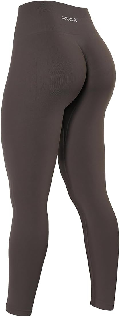 AUROLA Power Workout Leggings for Women Tummy Control Squat Proof Ribbed Thick Seamless Scrunch A... | Amazon (US)