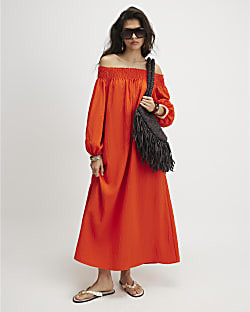 Red Bardot Maxi Dress | River Island UK & IE