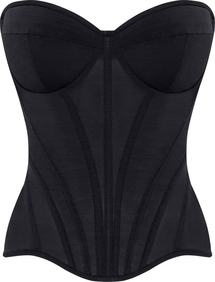 Milla Smart heart-shaped low-waist black fitted corset | Nordstrom | Nordstrom