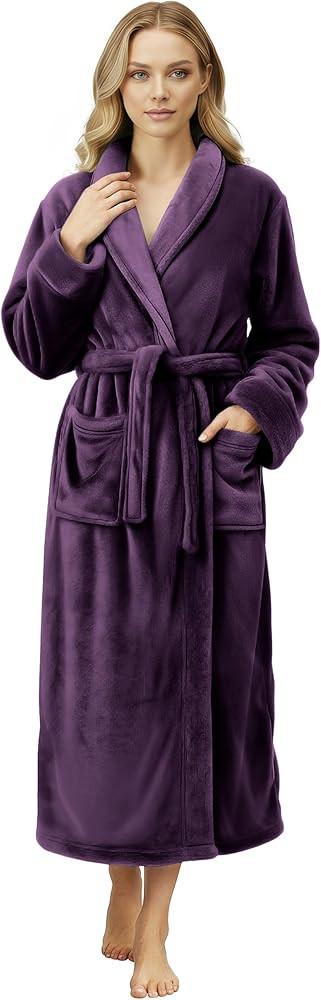 NY Threads Premium Womens Robe, Plush Fleece Long Bath Robe for Women, Fluffy Soft Women's Bathro... | Amazon (US)
