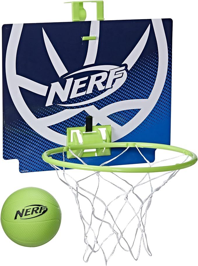 NERF Nerfoop, The Classic Mini Foam Basketball and Hoop, Hooks On Doors, Indoor and Outdoor Play,... | Amazon (US)