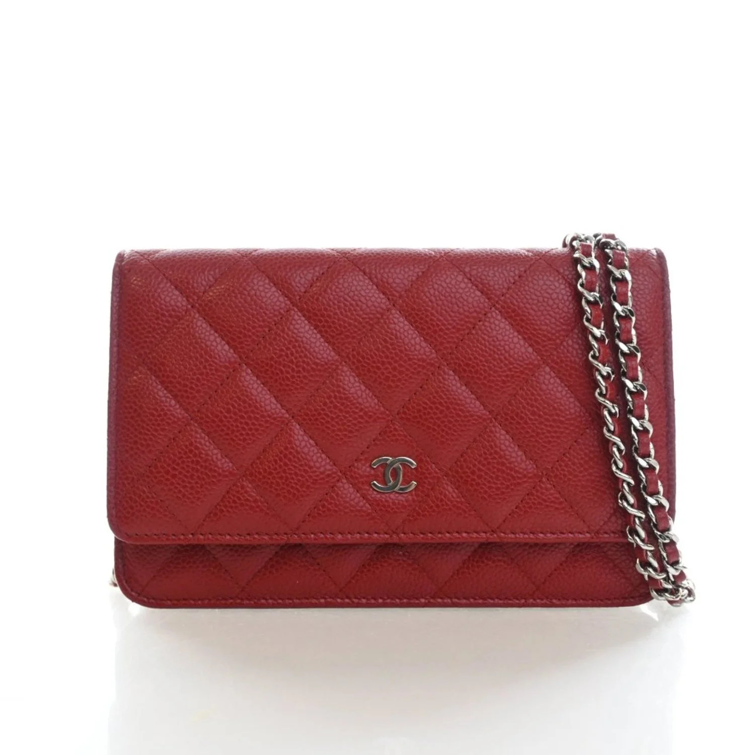 Chanel Caviar Leather Classic Wallet On Chain - Red Crossbody Bags, Handbags - CHA1404804 | The R... | The RealReal