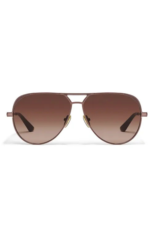 QUAY Open Tab 63mm Gradient Aviator Sunglasses in Chocolate/brown Fawn at Nordstrom | Nordstrom