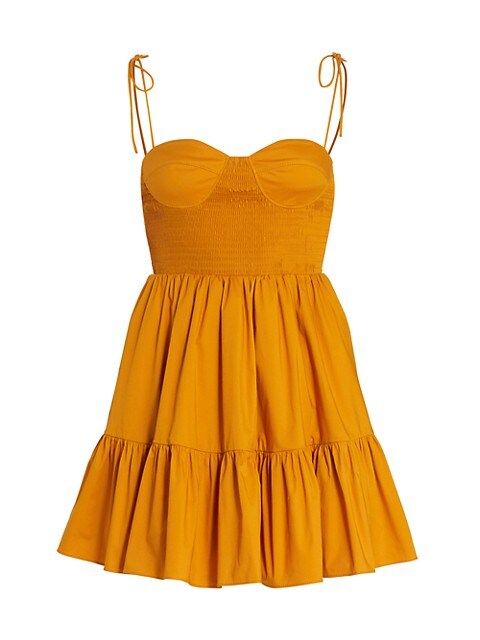 Landry Smocked Bustier Minidress | Saks Fifth Avenue