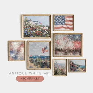 Vintage 4th of July Art Prints, American Flag, Coastal Summer (Digital Download) S80 | Etsy (Global)