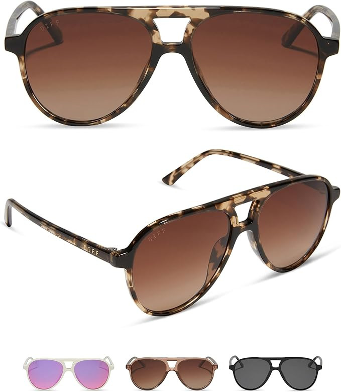 DIFF Tosca II Aviator Sunglasses for Women | Fashionable & Trendy | UV400 Protection | Amazon (US)